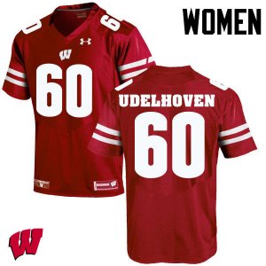 Women's Wisconsin Badgers NCAA #60 Connor Udelhoven Red Authentic Under Armour Stitched College Football Jersey GD31S88MV